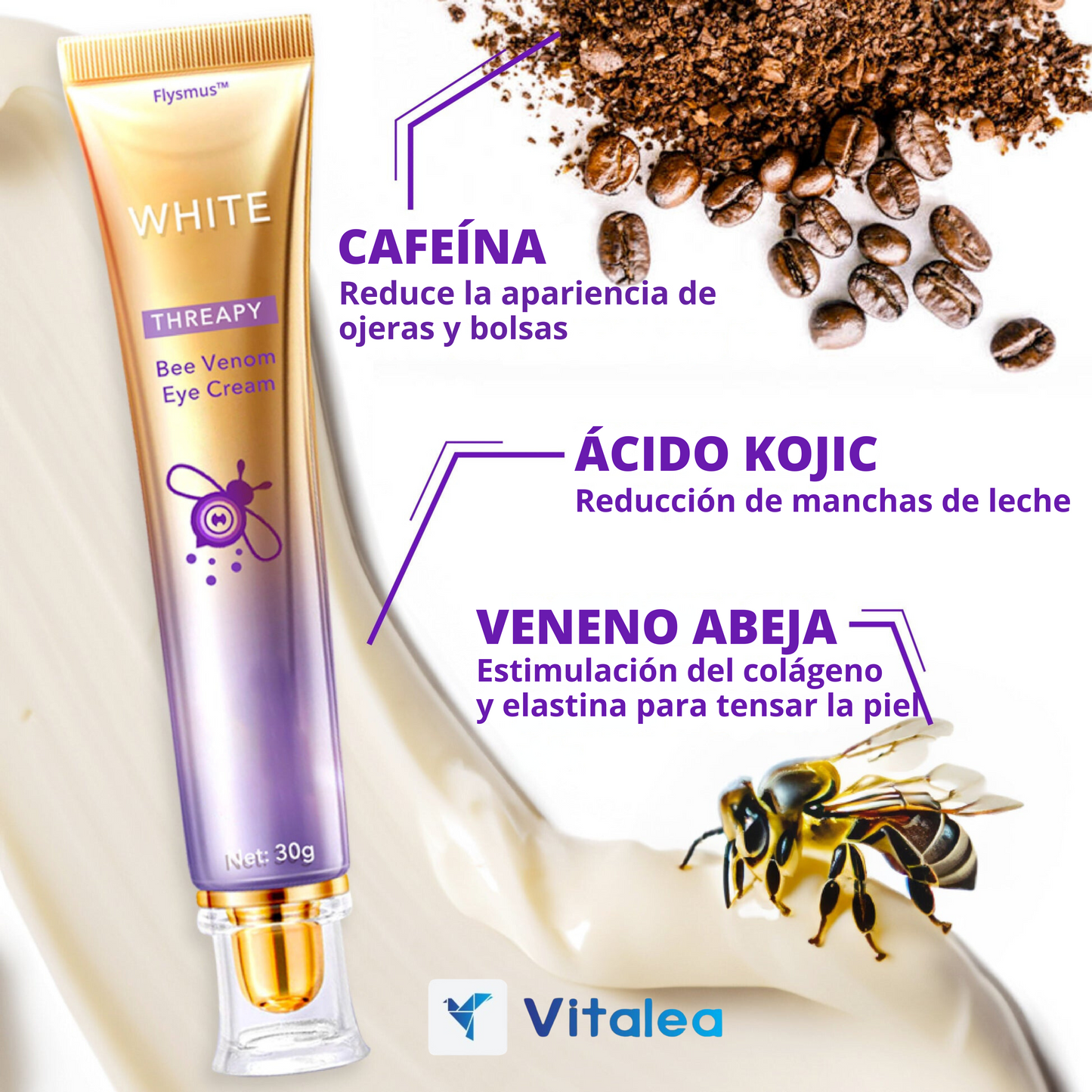 Vitalea HoneyVive🧴 Crema facial Anti-Edad de Colágeno