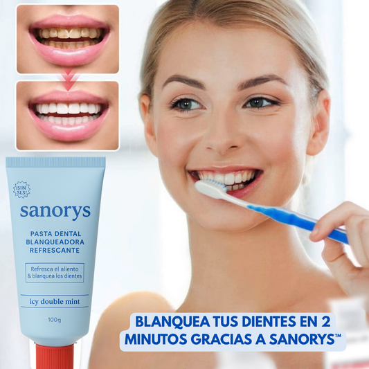 Sanorys™ -  La pasta dental que refresca, blanquea y cuida tu sonrisa desde el primer uso.