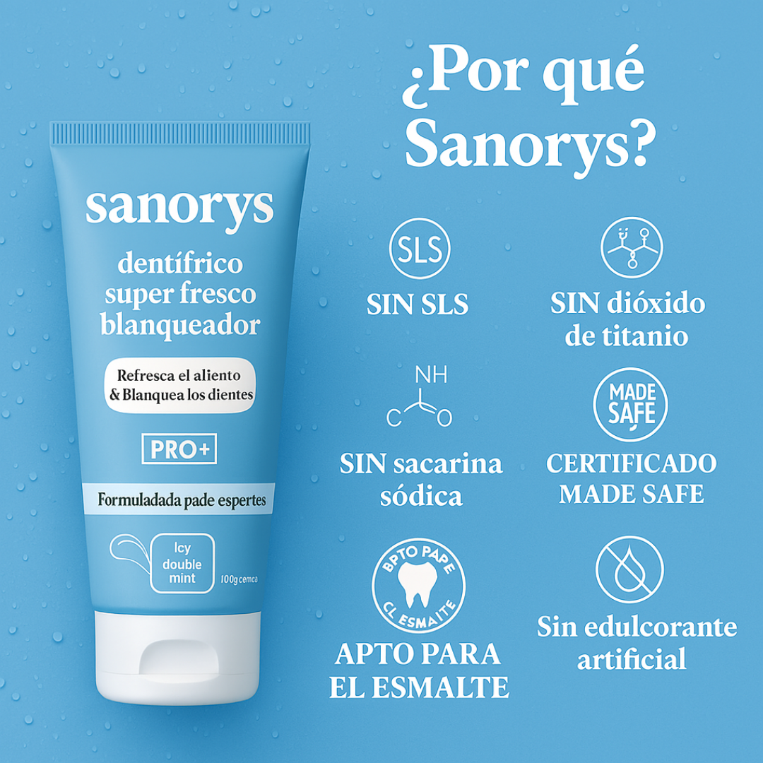 Sanorys™ -  La pasta dental que refresca, blanquea y cuida tu sonrisa desde el primer uso.