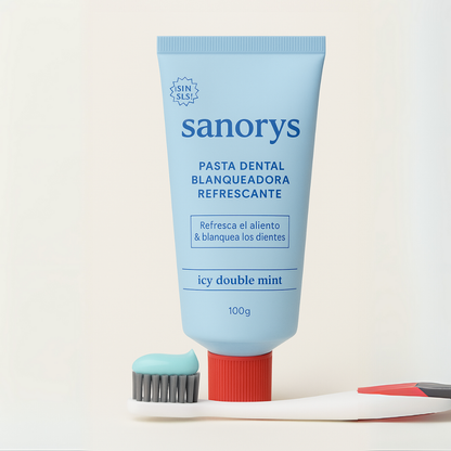 Sanorys™ -  La pasta dental que refresca, blanquea y cuida tu sonrisa desde el primer uso.